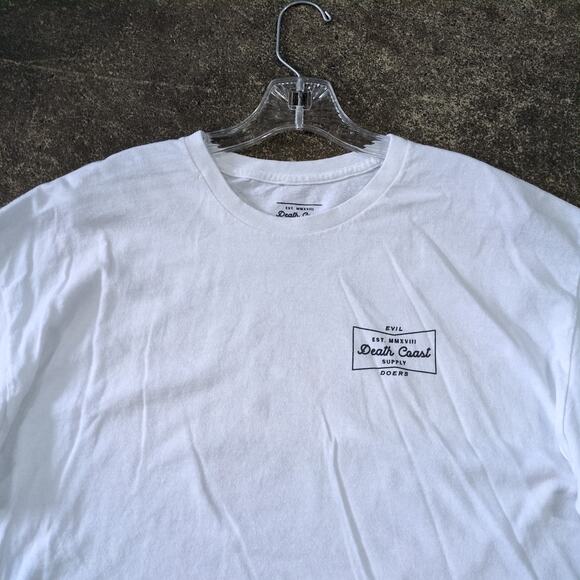 Death Coast Crop Top Shirt Womens XL White Cropped Retro Y2K Skater Y2K - Picture 2 of 7